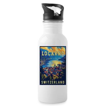 Entdecken Sie Ruhe in Locarno – Schweiz - Trinkflasche mit integriertem Trinkhalm - Weiß - Rechts