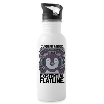 Current mood Existential zero line - Water bottle with straw - white - Right