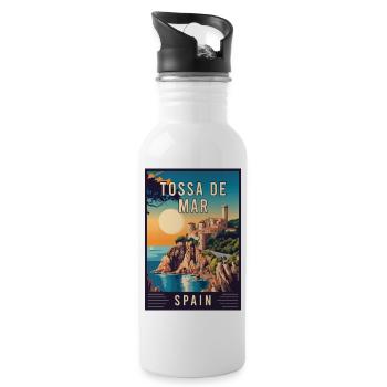 Discover Captivating Tossa de Mar in Spain - Water bottle with straw - white - Right