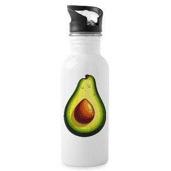Avocado - Water bottle with straw - white - Right