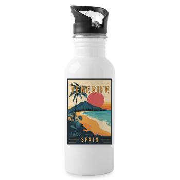 Explorez les îles Canaries et Tenerife en Espagne - Gourde avec paille intégrée - blanc - Droite