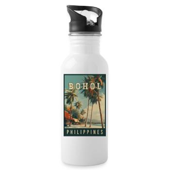 Découvrez l’île tropicale de Bohol aux Philippines - Gourde avec paille intégrée - blanc - Droite