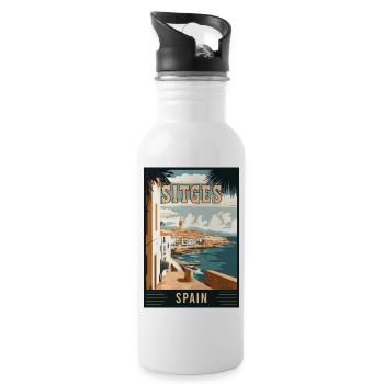 Experience Vibrant Charm of Sitges in Spain - Water bottle with straw - white - Right