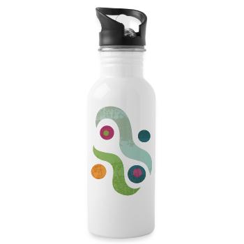 Yoga design_46 - Water bottle with straw - white - Right