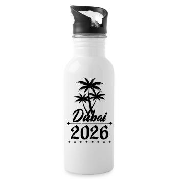 dubai 2026 - Trinkflasche mit integriertem Trinkhalm - Weiß - Rechts