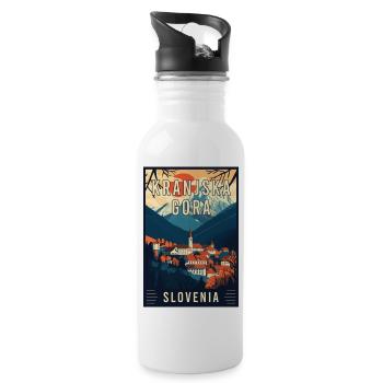 Discover Alpine Beauty Kranjska Gora in Slovenia - Water bottle with straw - white - Right
