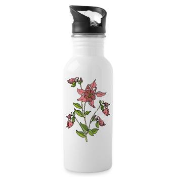 Fleur - Gourde avec paille intégrée - blanc - Droite