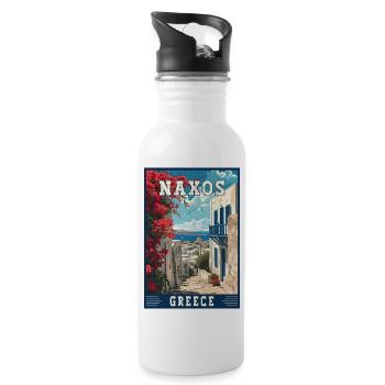Experience Mediterranean Paradise Naxos In Greece - Water bottle with straw - white - Right