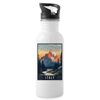 Entdecken Sie majestätische Dolomiten in Italien - Trinkflasche mit integriertem Trinkhalm - Weiß - Rechts