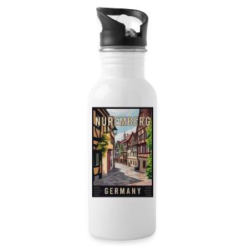Discover Stunning Historic Nuremberg in Germany - Water bottle with straw - white - Right