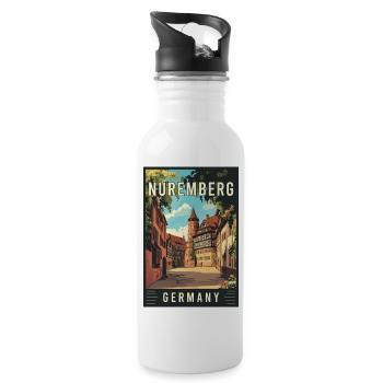 Experience Stunning Historic Nuremberg in Germany - Water bottle with straw - white - Right