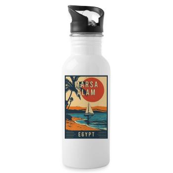 Explore Red Sea Paradise Marsa Alam in Egypt - Water bottle with straw - white - Right