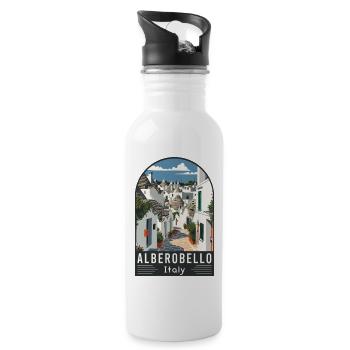 Discover Alberobello's Trulli Magic in Italy - Water bottle with straw - white - Right