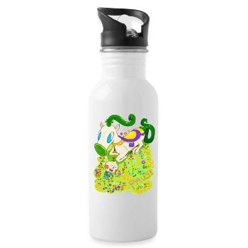 Verschnaufpause - Trinkflasche mit integriertem Trinkhalm - Weiß - Rechts