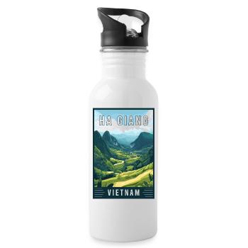 Discover Majestic Landscapes of Ha Giang Vietnam - Water bottle with straw - white - Right