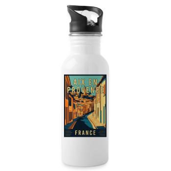 Discover Charming Aix-en-Provence in France - Water bottle with straw - white - Right