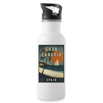 Experience Canary Islands and Gran Canaria Spain - Water bottle with straw - white - Right
