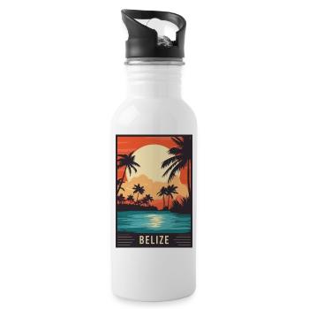 Experience Tropical Paradise of Belize - Water bottle with straw - white - Right