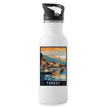 Discover Enchanting Marmaris in Turkey - Water bottle with straw - white - Right