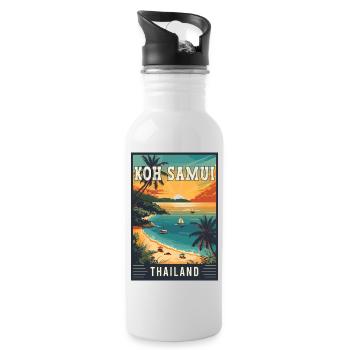 Discover Paradise in Koh Samui in Thailand - Water bottle with straw - white - Right