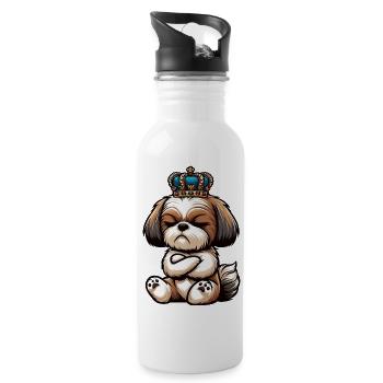 Shih tzu Shih tzus Shih tzu Besitzer Shih tzu fan - Trinkflasche mit integriertem Trinkhalm - Weiß - Rechts