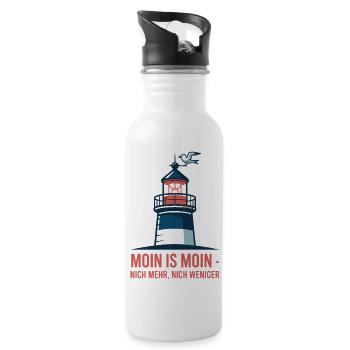 Moin Is Moin Nich Mehr Nich Weniger Nordsee - Trinkflasche mit integriertem Trinkhalm - Weiß - Rechts