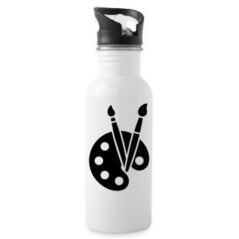Painting, Color Palette, Brush, Art Icon - Water bottle with straw - white - Right