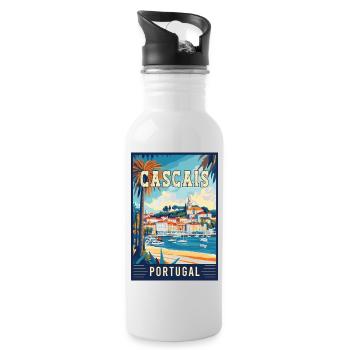 Découvrez la beauté côtière de Cascais au Portugal - Gourde avec paille intégrée - blanc - Droite