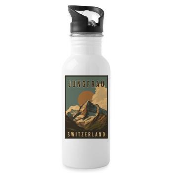 Explorez le paysage suisse Jungfrau en Suisse - Gourde avec paille intégrée - blanc - Droite