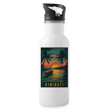 Experience Tropical Island Paradise of Kiribati - Water bottle with straw - white - Right