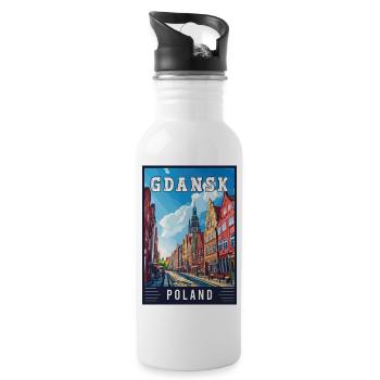 Explore Stunning Gdansk City in Poland - Water bottle with straw - white - Right