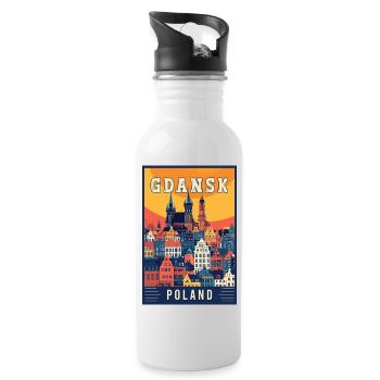 Experience Stunning Gdansk City in Poland - Water bottle with straw - white - Right