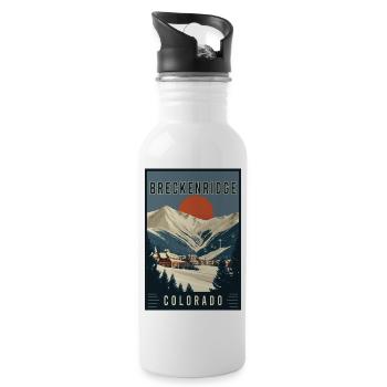 Entdecken Sie die Landschaft von Breckenridge in Colorado - Trinkflasche mit integriertem Trinkhalm - Weiß - Rechts