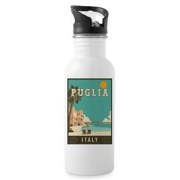 Explore Southern Charm of Puglia in Italy - Water bottle with straw - white - Right