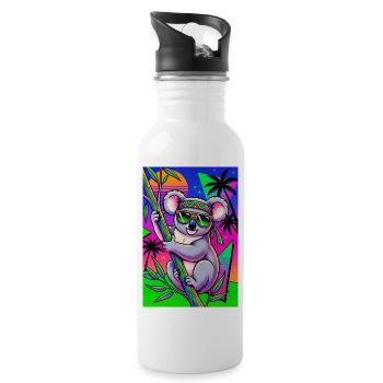 Koala - Trinkflasche mit integriertem Trinkhalm - Weiß - Rechts