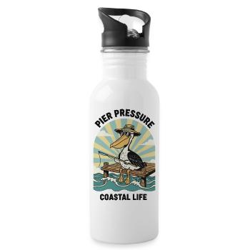 Pelican Fisherman Pier Pressure Coastal - Water bottle with straw - white - Right