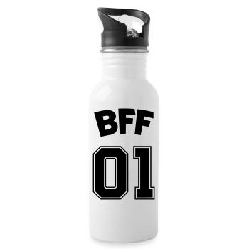 bff_01_best_friends - Trinkflasche mit integriertem Trinkhalm - Weiß - Rechts