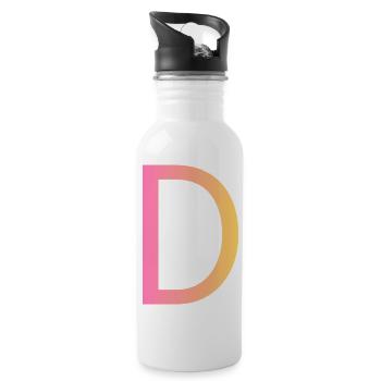 D - Trinkflasche mit integriertem Trinkhalm - Weiß - Rechts