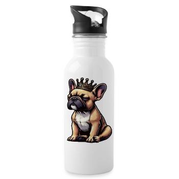Bouledogue français Frenchie Propriétaire de Frenchie - Gourde avec paille intégrée - blanc - Droite