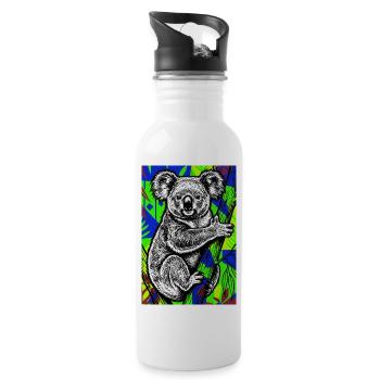 Koala - Trinkflasche mit integriertem Trinkhalm - Weiß - Rechts