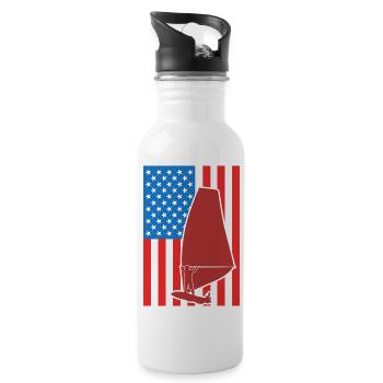 Planche à voile aux États-Unis 4 juillet - Gourde avec paille intégrée - blanc - Droite