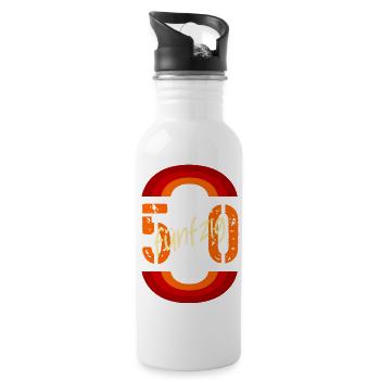 Retro 50 - Number Fifty - Water bottle with straw - white - Right