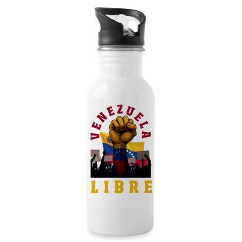 Venezuela Flagge Stolz & Heimat Venezuela - Trinkflasche mit integriertem Trinkhalm - Weiß - Rechts