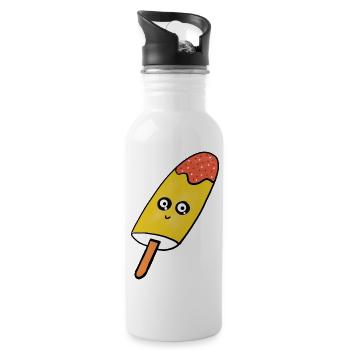 Kawaii  Eis Eiskrem Kinder lustig - Trinkflasche mit integriertem Trinkhalm - Weiß - Rechts