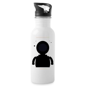 Minimalist Black Moon - Water bottle with straw - white - Right