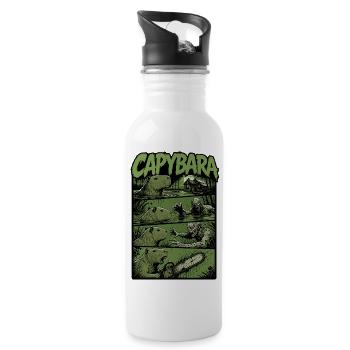Zombie Sumpf Capybara - Trinkflasche mit integriertem Trinkhalm - Weiß - Rechts