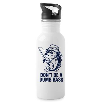 Fishing Fisherman Fish Bass - Trinkflasche mit integriertem Trinkhalm - Weiß - Rechts