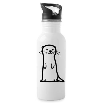 loutre - Gourde avec paille intégrée - blanc - Droite