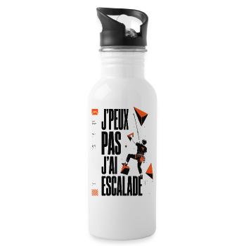 J’Peux Pas J’Ai Escalade Minimaliste - Gourde avec paille intégrée - blanc - Droite
