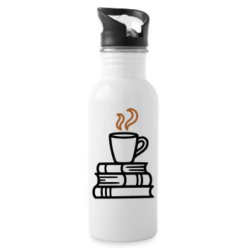 Books Coffee Mug Reading Book Club Bookworm - Water bottle with straw - white - Right